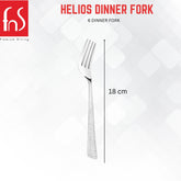 Single FnS Helios dinner fork with dotted handle measuring 18 cm in length
